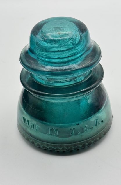 Vintage Hemingray No. 42 Glass Insulator - Aqua Blue Green, 4" Tall - CD154