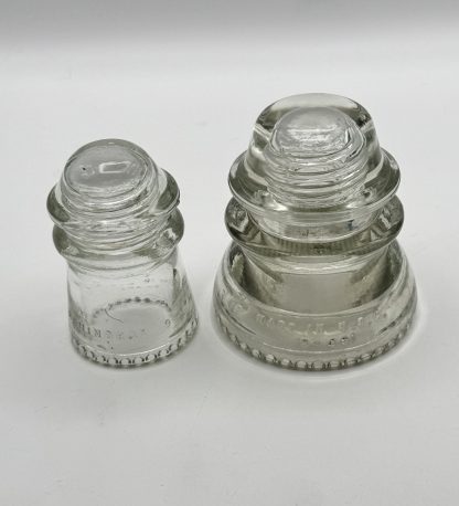 Vintage Hemingray Glass Insulators  Hemingray-9 & Hemingray-42 – Clear Nice Condition (1948) - Image 4