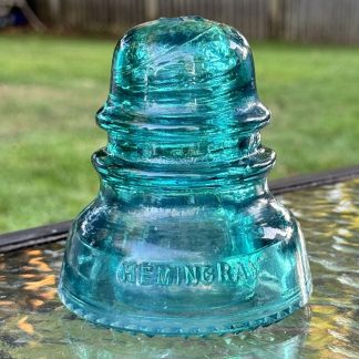 Rare Vintage Hemingray No. 40 Glass Insulator - Aqua Blue Green, 4" Tall - #5 embossed on top