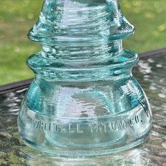 Rare Vintage Whitall Tatum Co. Glass Insulator No. 1 - Aqua Blue Green, 4" Tall - #14