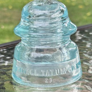 Rare Vintage Whitall Tatum Co. Glass Insulator No. 4 - Aqua Blue Green, 3 1/2" Tall - #23