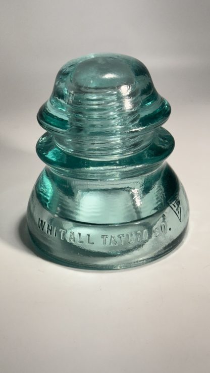 Rare Vintage Whitall Tatum Co. Glass Insulator No. 1 - Aqua Blue Green, 4" Tall - #14 - Image 5