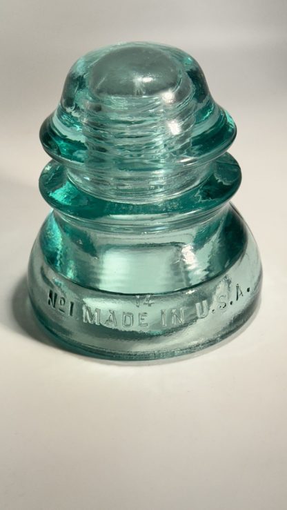 Rare Vintage Whitall Tatum Co. Glass Insulator No. 1 - Aqua Blue Green, 4" Tall - #14 - Image 2