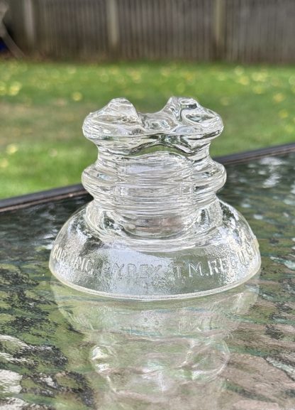 Vintage Corning Pyrex Clear Glass Insulator #662 - Saddle Style - Made in USA
