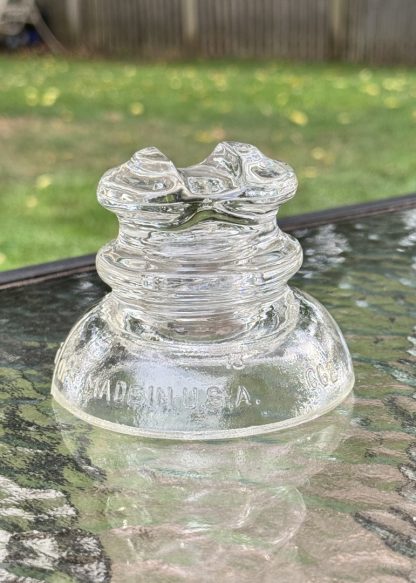Vintage Corning Pyrex Clear Glass Insulator #662 - Saddle Style - Made in USA - Image 4