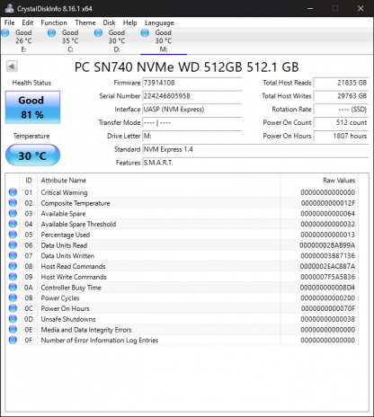 Western Digital WD SN740 512GB SSD M.2 2230 30mm NVMe 03P0KH - Image 4