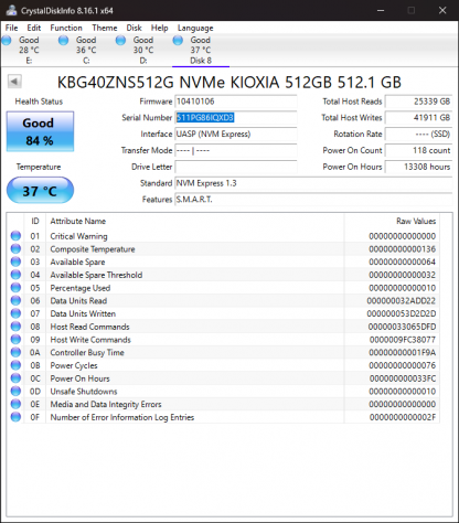 KIOXIA KBG40ZNS512G 2230 M.2 NVMe 512GB 08C3CP 8C3CP - Image 4
