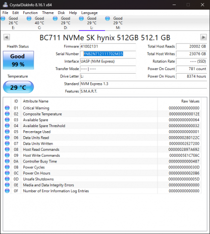 SK Hynix 512GB NVMe M.2 2242 SSD BC711 PCIe 0WYTPM WYPTM - Image 4