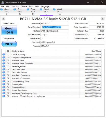 SK Hynix 512GB NVMe M.2 2242 SSD BC711 PCIe 0WYTPM WYPTM - Image 4