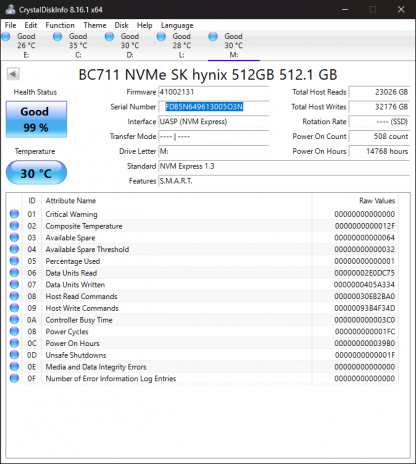 SK Hynix 512GB NVMe M.2 2242 SSD BC711 PCIe 0WYTPM WYPTM - Image 4