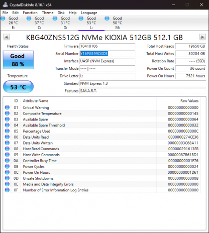 KIOXIA KBG40ZNS512G 2230 M.2 NVMe 512GB 08C3CP 8C3CP - Image 4