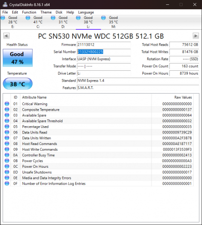 Western Digital WD SN530 512GB SSD M.2 2230 30mm NVMe 0R1DG8 R1DG8 - Image 4