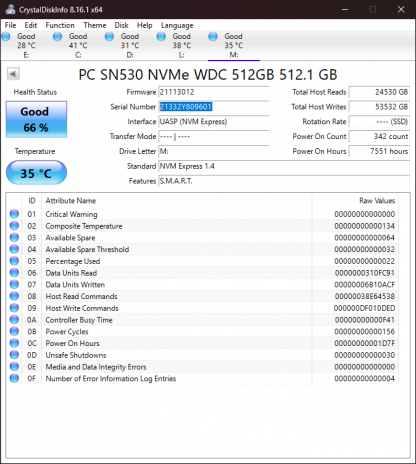 Western Digital WD SN530 512GB SSD M.2 2230 30mm NVMe 0R1DG8 R1DG8 - Image 4