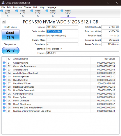 Western Digital WD SN530 512GB SSD M.2 2230 30mm NVMe 0R1DG8 R1DG8 - Image 4