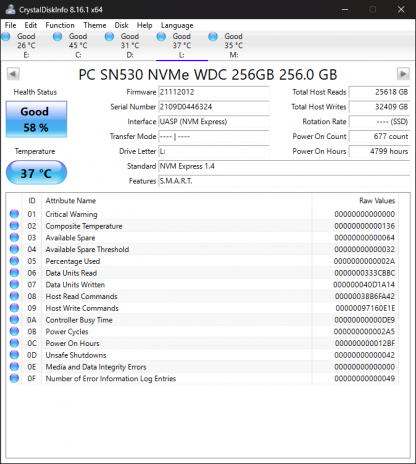 Western Digital WD SN530 256GB SSD M.2 2230 30mm NVMe 0WR90F WR90F - Image 4