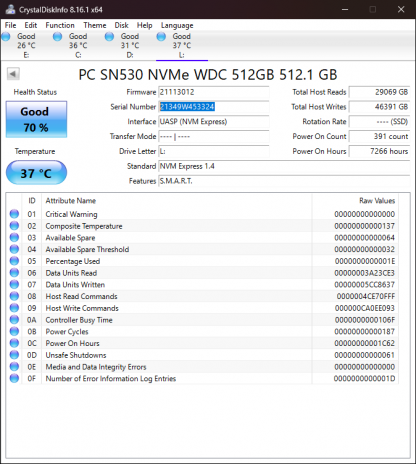 Western Digital WD SN530 512GB SSD M.2 2230 30mm NVMe 0R1DG8 R1DG8 - Image 4