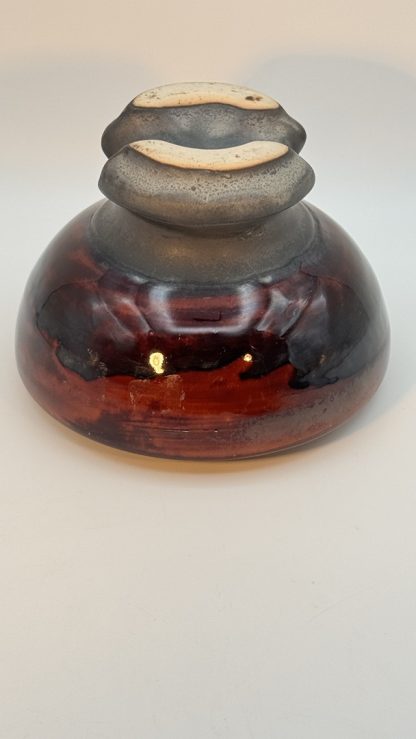 Vintage Brown Swirl Porcelain Power Line Insulator – Large 5.5" Antique Utility Glass - Image 6