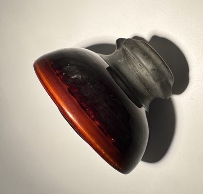 Vintage Brown Swirl Porcelain Power Line Insulator – Large 5.5" Antique Utility Glass - Image 7