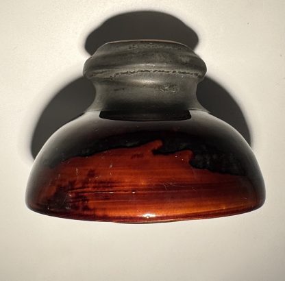 Vintage Brown Swirl Porcelain Power Line Insulator – Large 5.5" Antique Utility Glass - Image 2