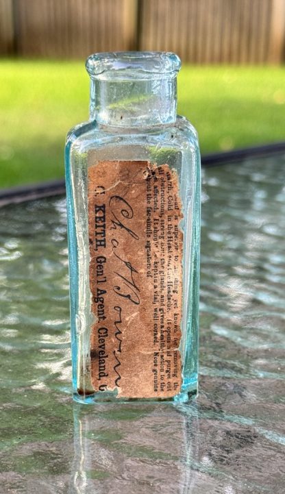 Vintage Aqua Blue Dr. Marshall’s Catarrh Snuff Bottle w/ Original Labels – Antique Patent Medicine - Image 4