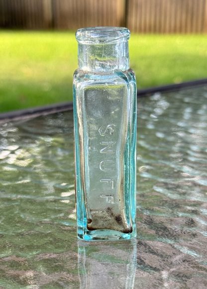 Vintage Aqua Blue Dr. Marshall’s Catarrh Snuff Bottle w/ Original Labels – Antique Patent Medicine - Image 5
