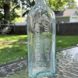 Antique Dr. Miles Medical Co. Bottle, Aqua Glass, Embossed Collectible - Patent Medicine -