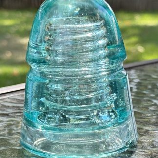 Vintage Brookfield Beehive Aqua Green Glass Insulator - 4" tall - Rare Collectible - Embossed "B" and "A"