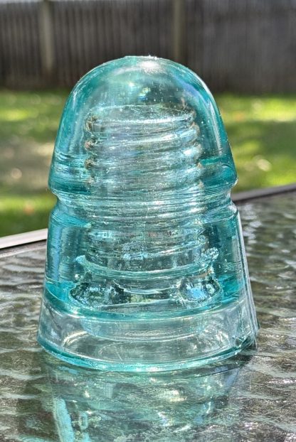 Vintage Brookfield Beehive Aqua Green Glass Insulator - 4" tall - Rare Collectible - Embossed "B" and "A"