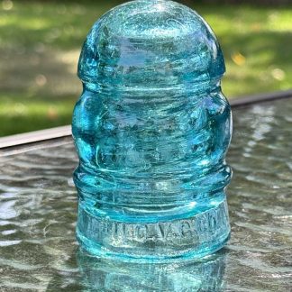Vintage Aqua Blue Glass Telecommunications Insulator - Ohio Valley Glass Co. #11 O.V.G. CO