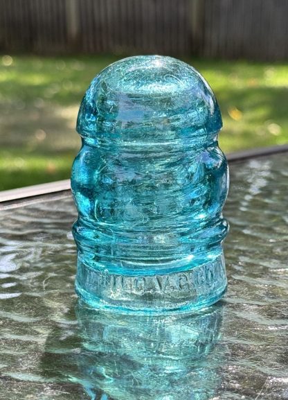 Vintage Aqua Blue Glass Telecommunications Insulator - Ohio Valley Glass Co. #11 O.V.G. CO