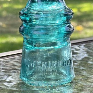 Vintage Hemingray No. 9 Single Petticoat Insulator - Aqua Green Telegraph Telephone Pole Insulator