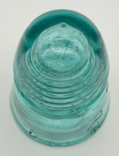 Vintage Brookfield Beehive Aqua Green Glass Insulator - 4" tall - Rare Collectible - Embossed "B" and "A" - Image 3