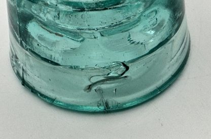 Vintage Brookfield Beehive Aqua Green Glass Insulator - 4" tall - Rare Collectible - Embossed "B" and "A" - Image 4