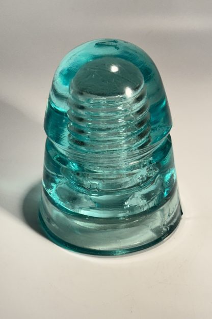 Vintage Brookfield Beehive Aqua Green Glass Insulator - 4" tall - Rare Collectible - Embossed "B" and "A" - Image 6