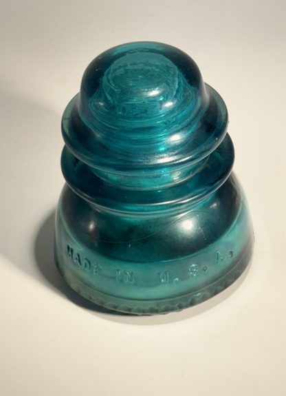 Vintage Hemingray No. 42 Glass Insulator - Aqua Blue Green, 4" Tall - CD154 - Image 5