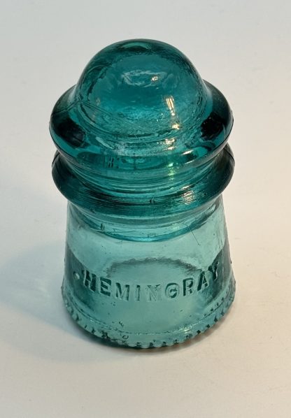 Vintage Hemingray No. 9 Single Petticoat Insulator - Aqua Green Telegraph Telephone Pole Insulator - Image 3