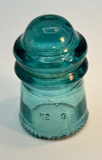 Vintage Hemingray No. 9 Single Petticoat Insulator - Aqua Green Telegraph Telephone Pole Insulator - Image 4