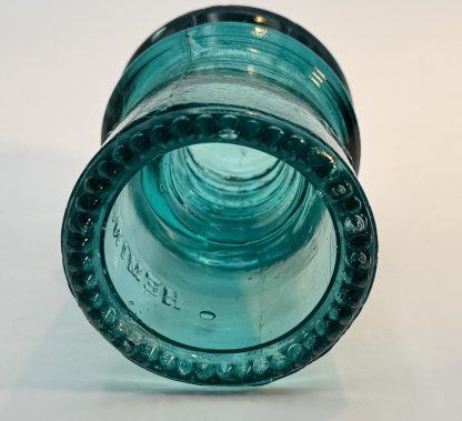 Vintage Hemingray No. 9 Single Petticoat Insulator - Aqua Green Telegraph Telephone Pole Insulator - Image 5