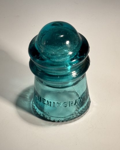 Vintage Hemingray No. 9 Single Petticoat Insulator - Aqua Green Telegraph Telephone Pole Insulator - Image 6