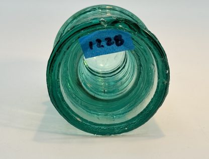 Vintage Brookfield Aqua Glass Insulator - "5 over B" Marked - Circa Late 1800's - Image 3