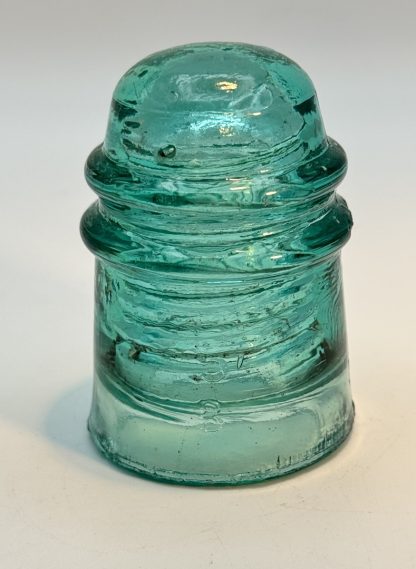 Vintage Brookfield Aqua Glass Insulator - "5 over B" Marked - Circa Late 1800's - Image 4
