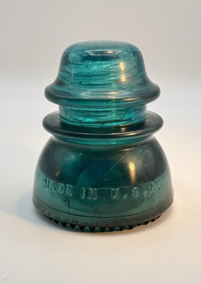 Vintage Hemingray No. 42 Glass Insulator - Aqua Blue Green, 4" Tall - CD154 - Image 4