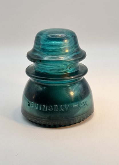 Vintage Hemingray No. 42 Glass Insulator - Aqua Blue Green, 4" Tall - CD154 - Image 5
