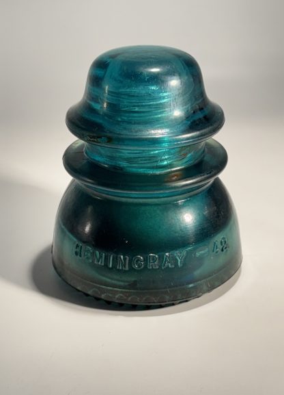 Vintage Hemingray No. 42 Glass Insulator - Aqua Blue Green, 4" Tall - CD154 - Image 6