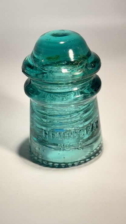 Vintage Hemingray No. 9 Aqua Glass Insulator – Rare Mold Shadow - Image 3