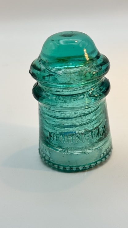 Vintage Hemingray No. 9 Aqua Glass Insulator – Rare Mold Shadow - Image 5