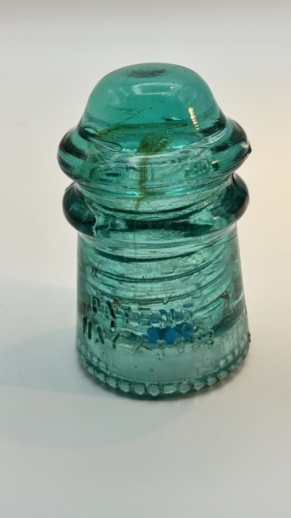 Vintage Hemingray No. 9 Aqua Glass Insulator – Rare Mold Shadow - Image 6