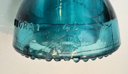 Vintage Hemingray 42 Aqua Glass Insulator – Classic Collectible - Image 6