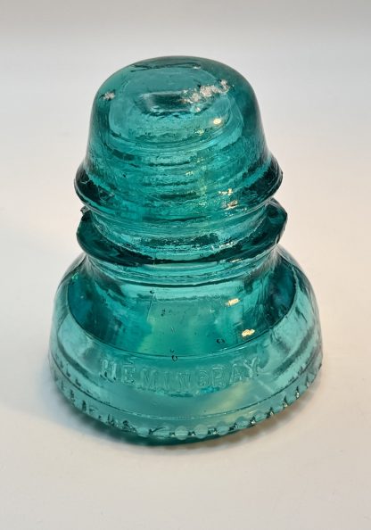 CHIP – Battle-Scarred Hemingray 40 Aqua Glass Insulator – Rustic Collector’s Piece, 4” x 3.5” - Image 3