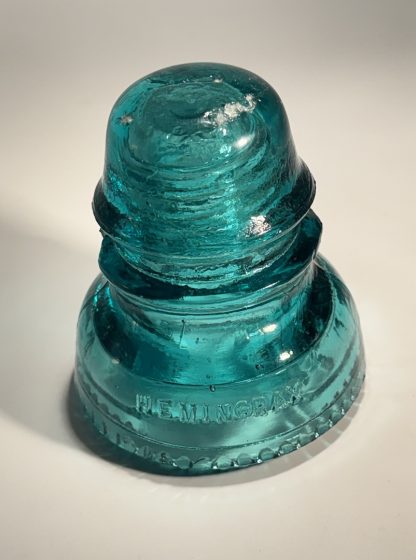 CHIP – Battle-Scarred Hemingray 40 Aqua Glass Insulator – Rustic Collector’s Piece, 4” x 3.5” - Image 5